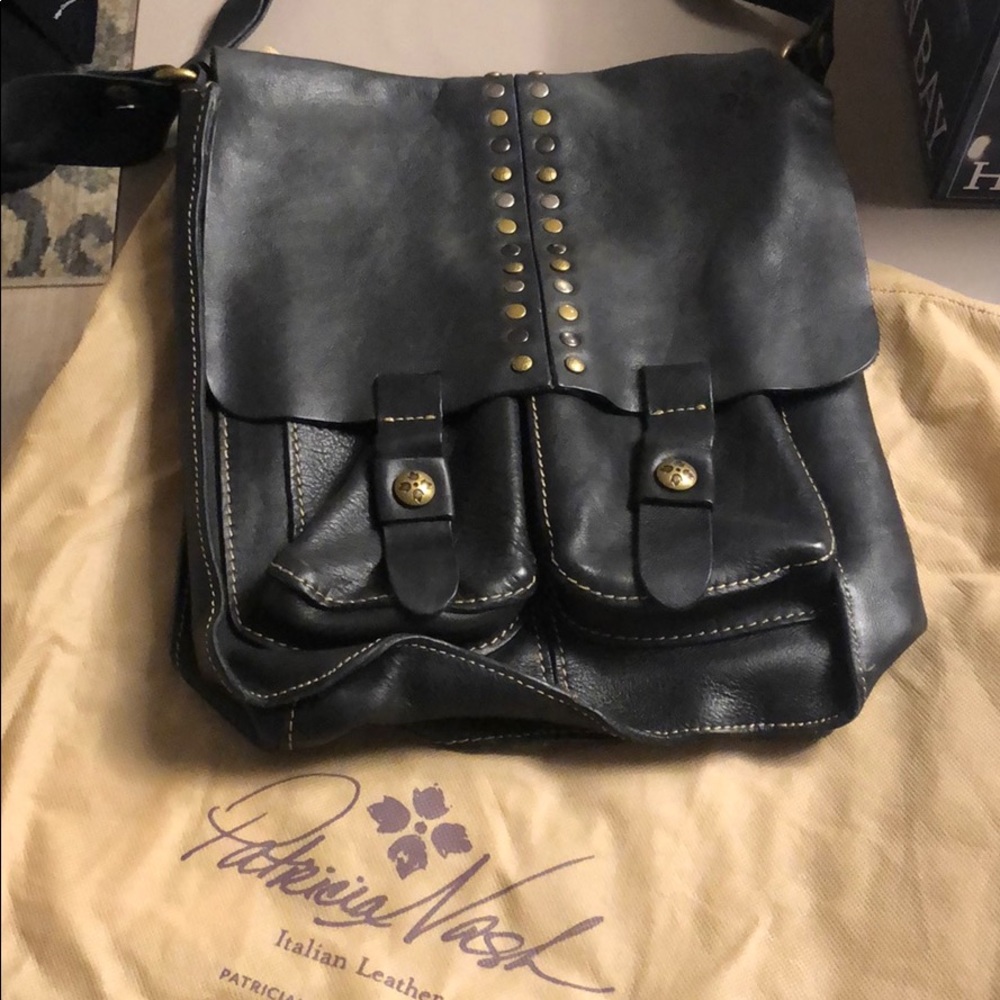 Patricia Nash Black Crossbody Messenger Bag Purse